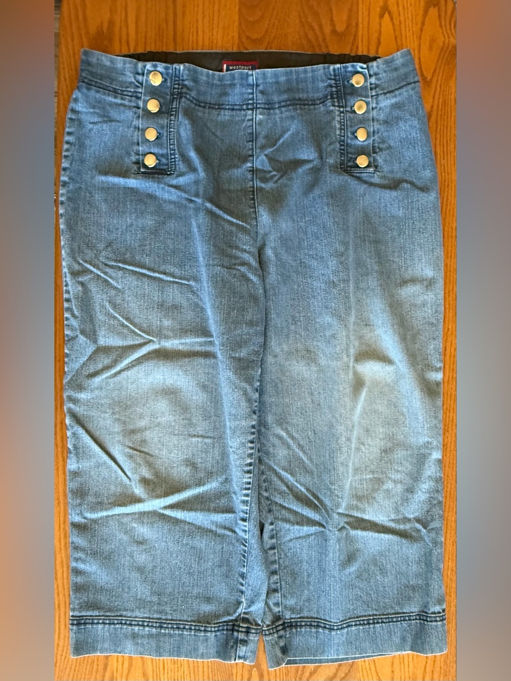Westport Denim Capris with Sailor style buttons